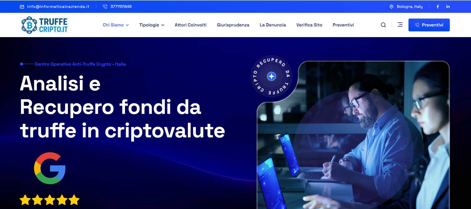 Analisi e Recupero fondi da truffe in criptovalute